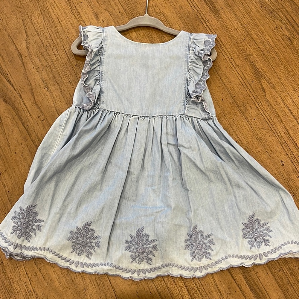 Embroidered chambray dress